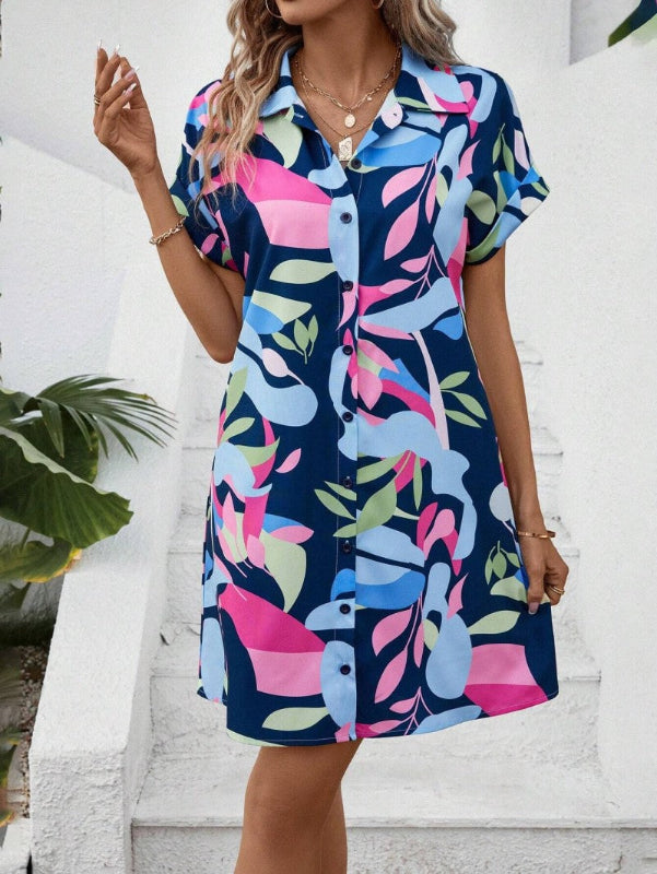 Sheba | Printed button down dress