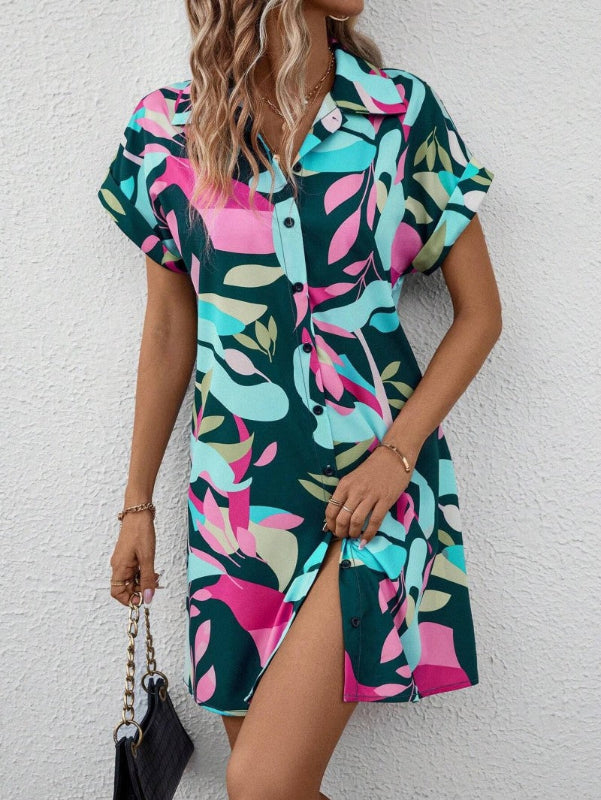 Sheba | Printed button down dress