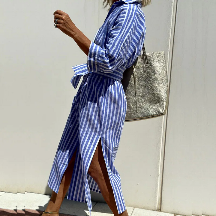 Melea | Elegant striped shirt dress