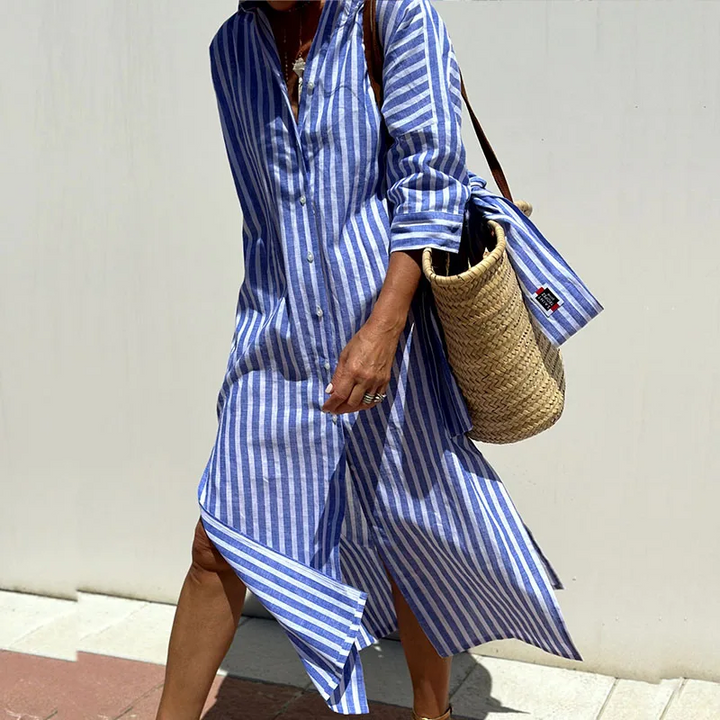 Melea | Elegant striped shirt dress