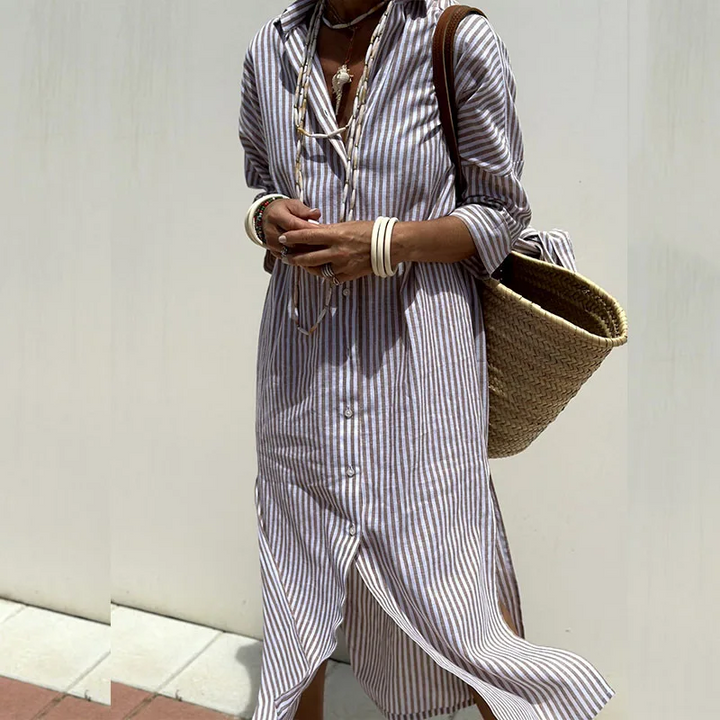 Melea | Elegant striped shirt dress