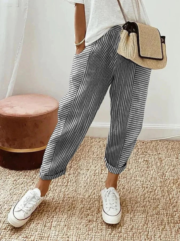 Giavonna | Striped cotton pants