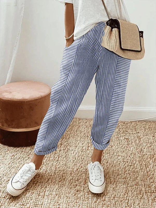 Giavonna | Striped cotton pants