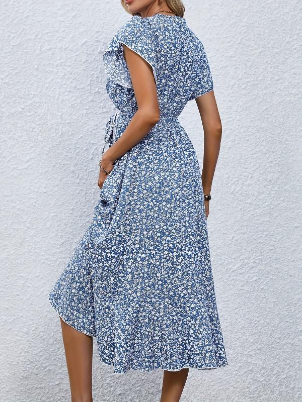 Evie | Tied wrap dress with floral print