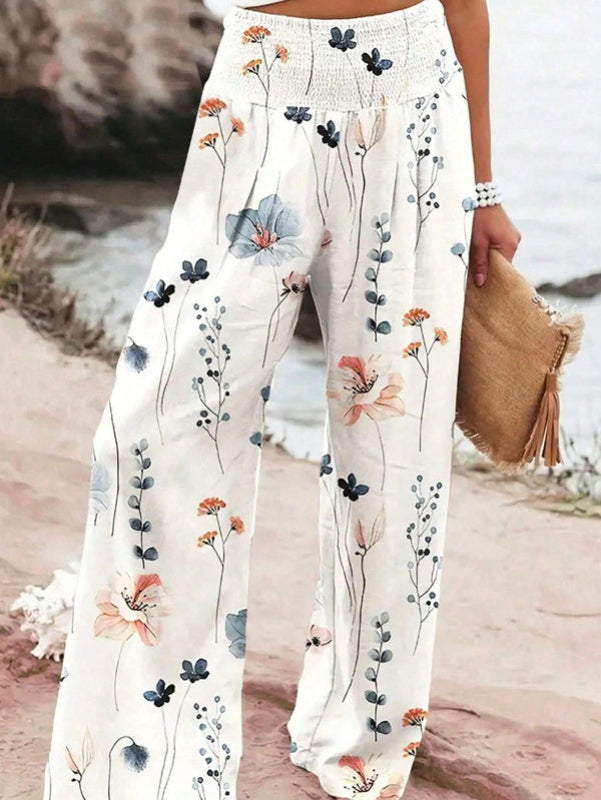 Garldina | Floral print wide-leg pants