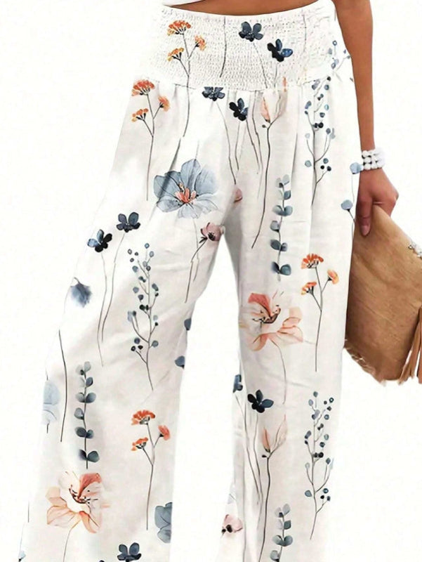 Garldina | Floral print wide-leg pants