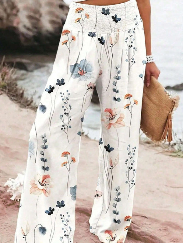 Garldina | Floral print wide-leg pants