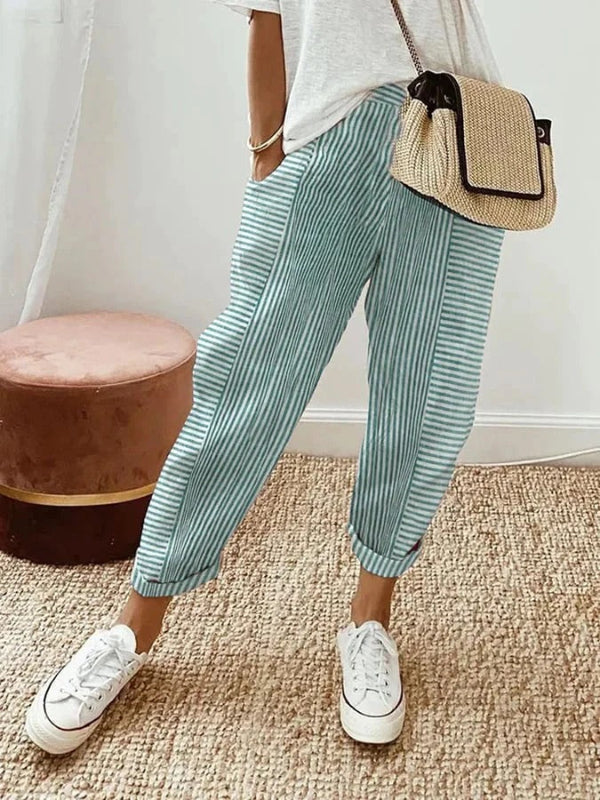 Giavonna | Striped cotton pants