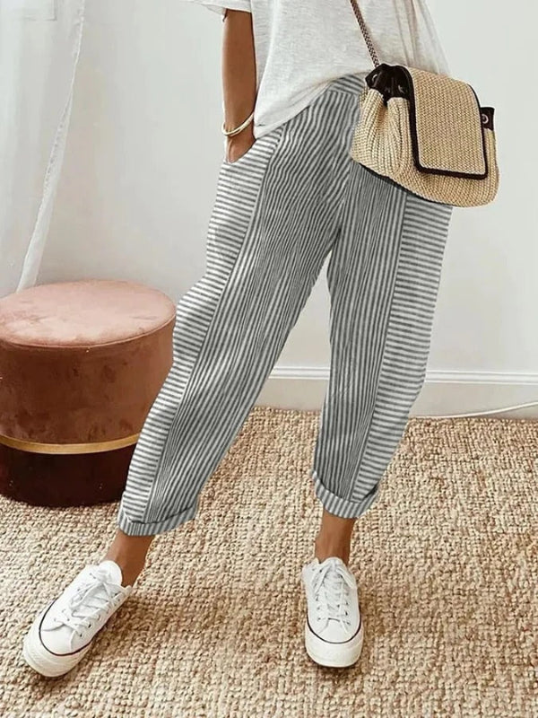 Giavonna | Striped cotton pants